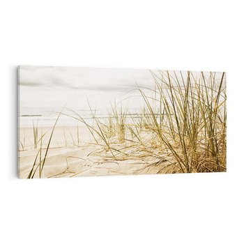 Obraz na płótnie 120x60 - Oaza nad morzem: plaża i roślinność - plaża, morze