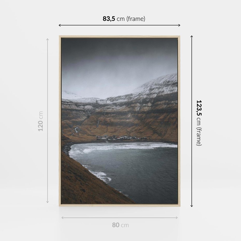 Obraz w ramie 80x120 - Spektakularna Przyroda - fiordy, Norwegia - rama drewno