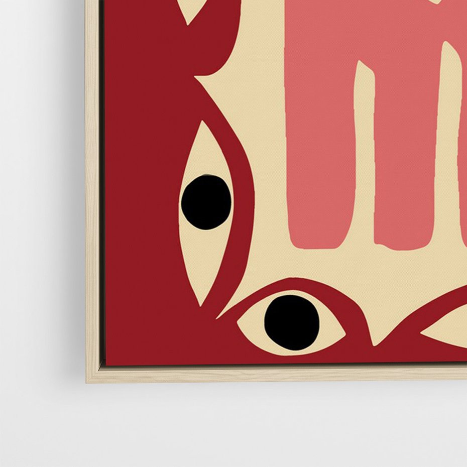 Obraz w ramie 70x100 - Migotliwe Kształty - abstrakcyjny obraz, boho styl - rama drewno