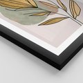Plakat w ramie 50x70 - Rozkwitające Wnętrza Światła - abstrakcyjny obraz boho, liście - rama czarna