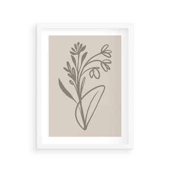 Plakat w ramie 30x40 - Kwiatowe Spektrum - nowoczesny plakat, subtelna sztuka - rama biała