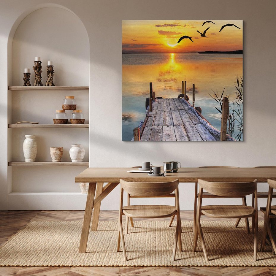 Obraz na płótnie 60x60 - Magia zachodu słońca - zachód, słońca