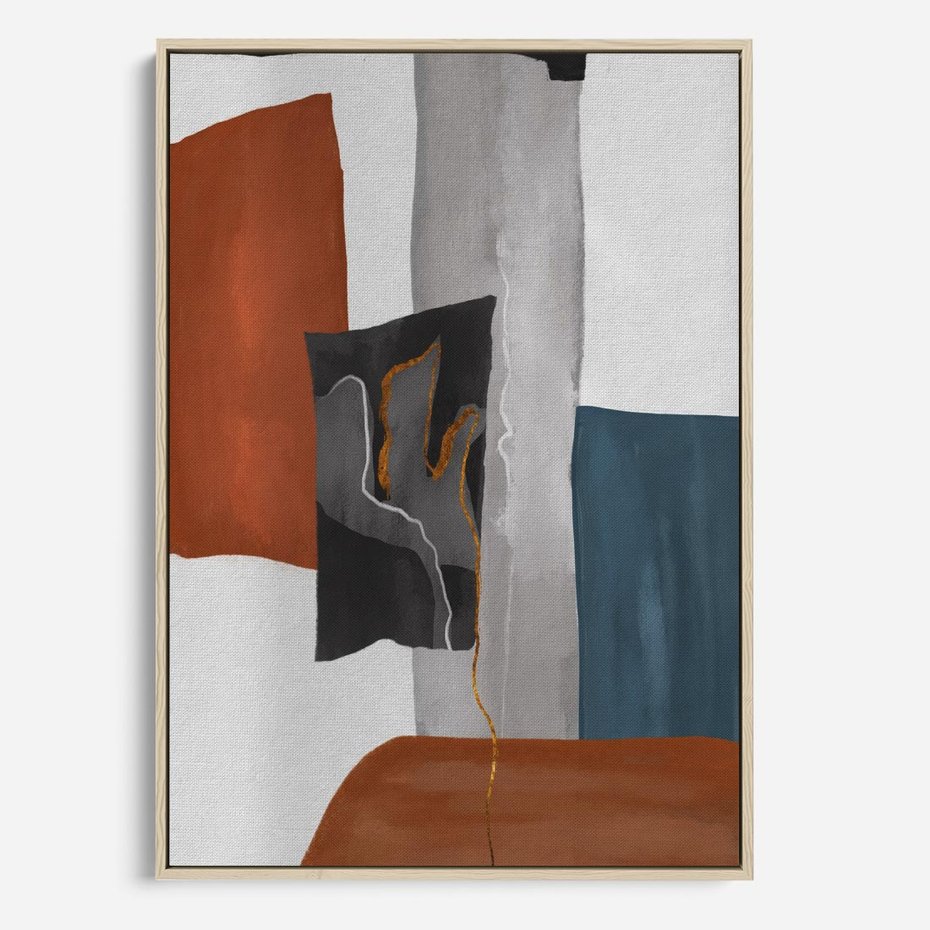 Obraz w ramie 50x70 - Nowoczesna geometria - nowoczesny, geometryczny - rama drewno