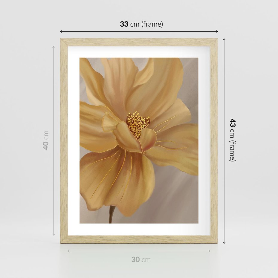 Plakat w ramie 30x40 - Kwiaty malowane olejem - eksplozja kolorów - kwiaty, malowane - rama drewno