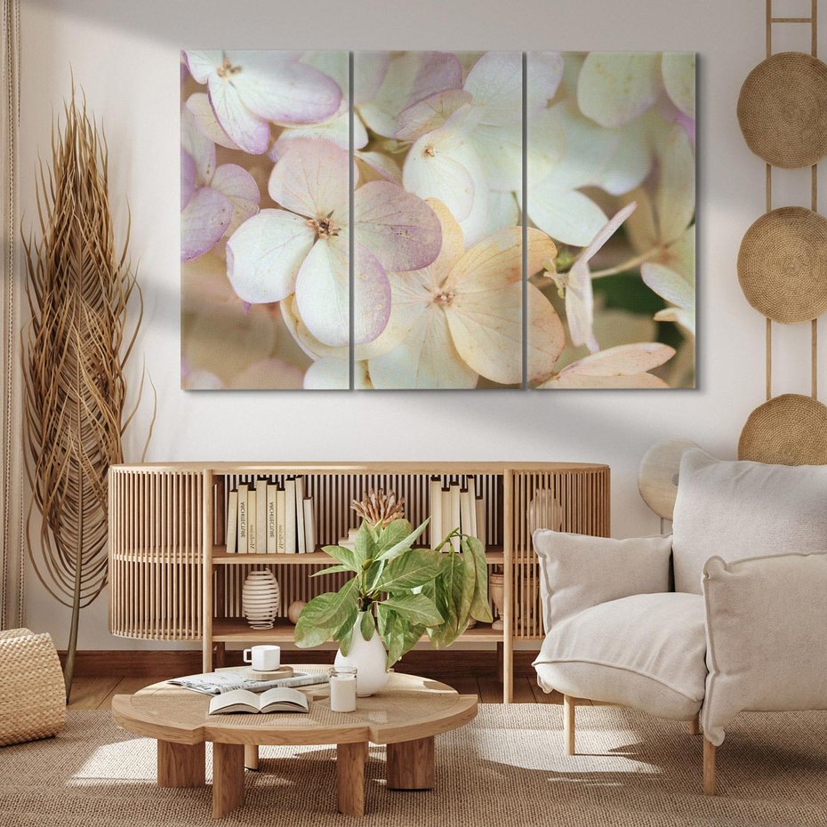 Obraz na płótnie 120x80 - Kwiatowy taniec - kwiaty, hortensje