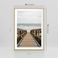 Plakat w ramie 50x70 - Morze i drewniany pomost - morze, pomost - rama drewno