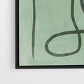 Obraz w ramie 70x100 - Zielone Wariacje w Liniach - abstrakcyjne zielone linie, skandynawski design - rama czarna