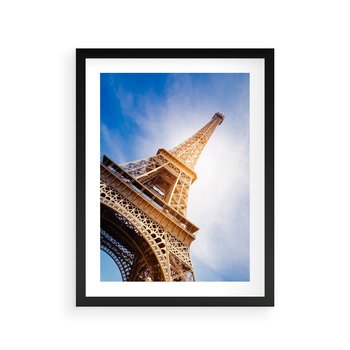 Plakat w ramie 50x70 - Eiffla - ikona Paryża - Eiffla, Paryż - rama czarna