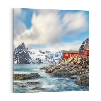 Obraz na płótnie 80x80 - Norweskie jezioro wśród gór - norwegia, jezioro
