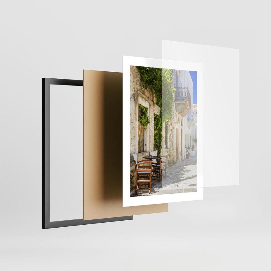 Plakat w ramie 30x40 - Zaklęta Przestrzeń - uliczka, perspektywa - rama czarna