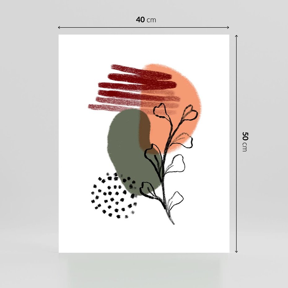 Plakat bez ramy 40x50 - Przenikające Widzenia - abstrakcyjna sztuka, liście