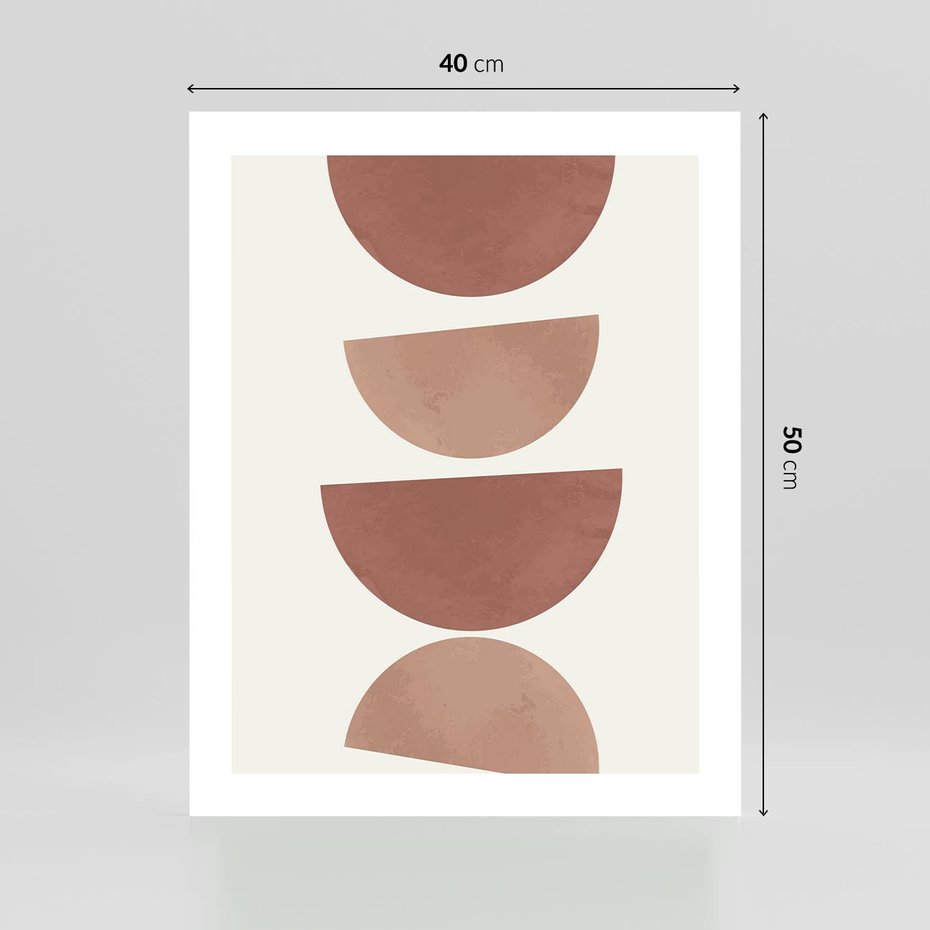 Plakat bez ramy 40x50 - Abstrakcyjne Widzenia - abstrakcyjne geometryczne kształty, odcienie brązu i beżu