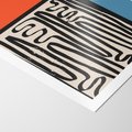 Plakat bez ramy 21x30 - Podróżne Wibracje Serca - abstrakcyjny obraz, proste linie