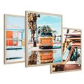 Zestaw obrazy w ramie 40x50 galeria - Plaża, podróże, wakacje, surfing, auto - rama drewno