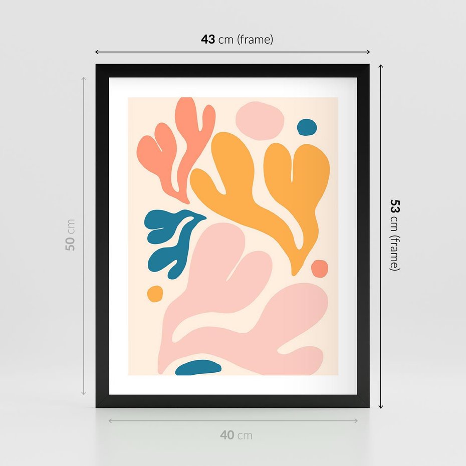 Plakat w ramie 40x50 - Granice Inspiracji - abstrakcyjne dziwne formy, nowoczesny plakat - rama czarna