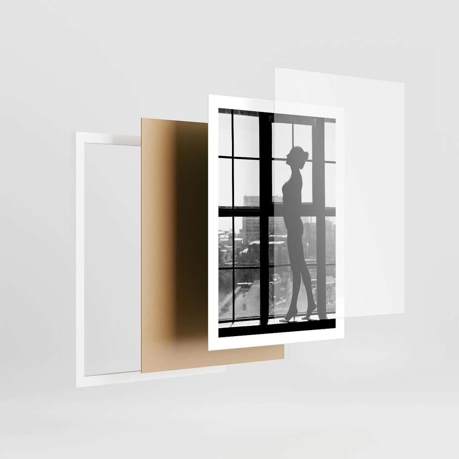 Plakat w ramie 50x70 - Piękno Kobiecej Formy - retro zdjęcie, czarno białe - rama biała