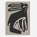 Obraz w ramie 50x70 - Konturujące Struktury - skandynawska sztuka, królik - rama drewno