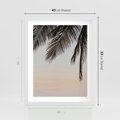 Plakat w ramie 40x50 - Tropikalna Harmonia - palmy na tle nieba - rama biała