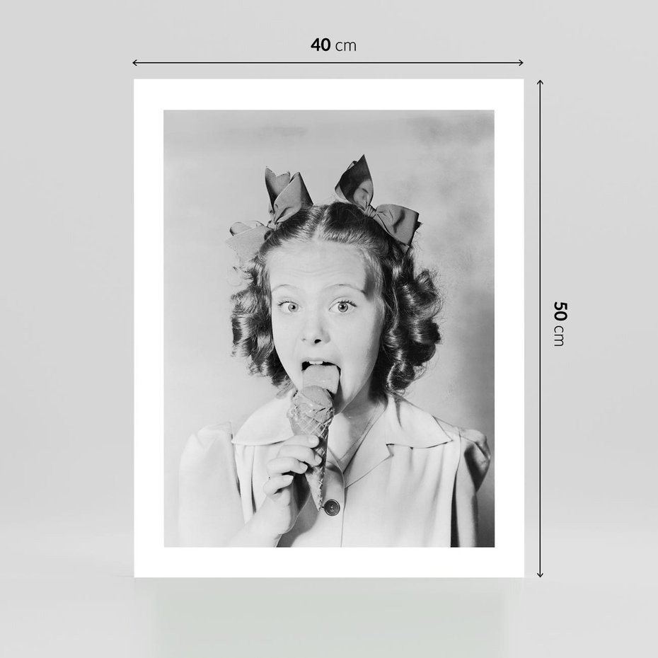 Plakat bez ramy 40x50 - Pyszny Deser - retro zdjęcie, czarno białe