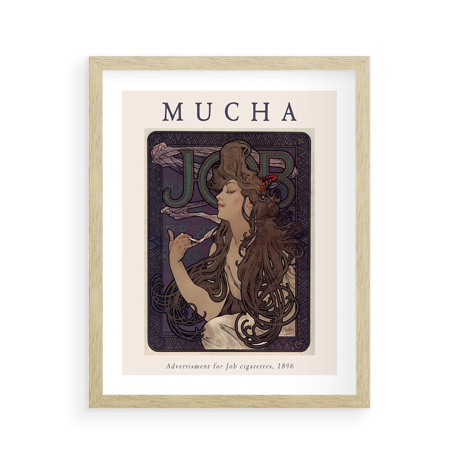 Plakat w ramie 40x50 - Reprodukcja A.Mucha - Mucha, plakat z reprodukcją - rama drewno