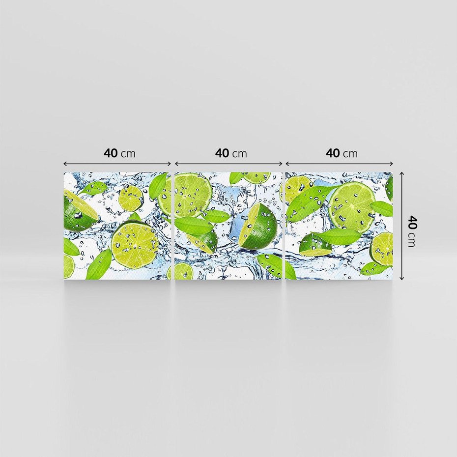 Obraz na płótnie 120x40 - Świeżość limonki i błękity wody - limonka, woda