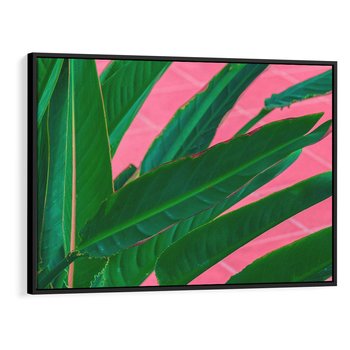 Obraz w ramie 100x70 - Odezwij się do przeszłości - liście, retro - rama czarna