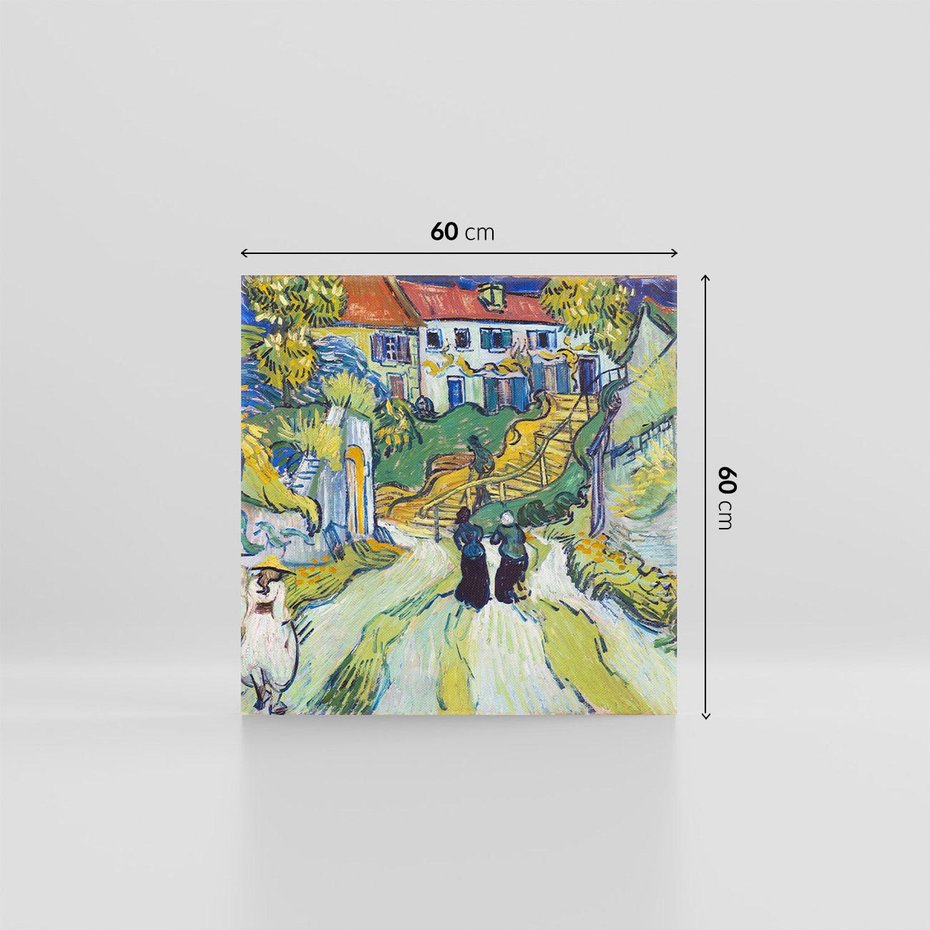 Obraz na płótnie 60x60 - "Schody w Auvers" (1890) Vincent van Gogh - Reprodukcja - reprodukcja, obraz na płótnie
