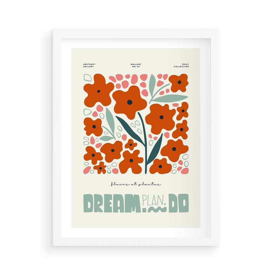 Plakat w ramie 50x70 - Abstrakcyjne Spektrum - kwiaty, abstrakcja - rama biała