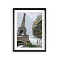 Plakat w ramie 30x40 - Delikatność kolorów - wieża, Eiffla - rama czarna