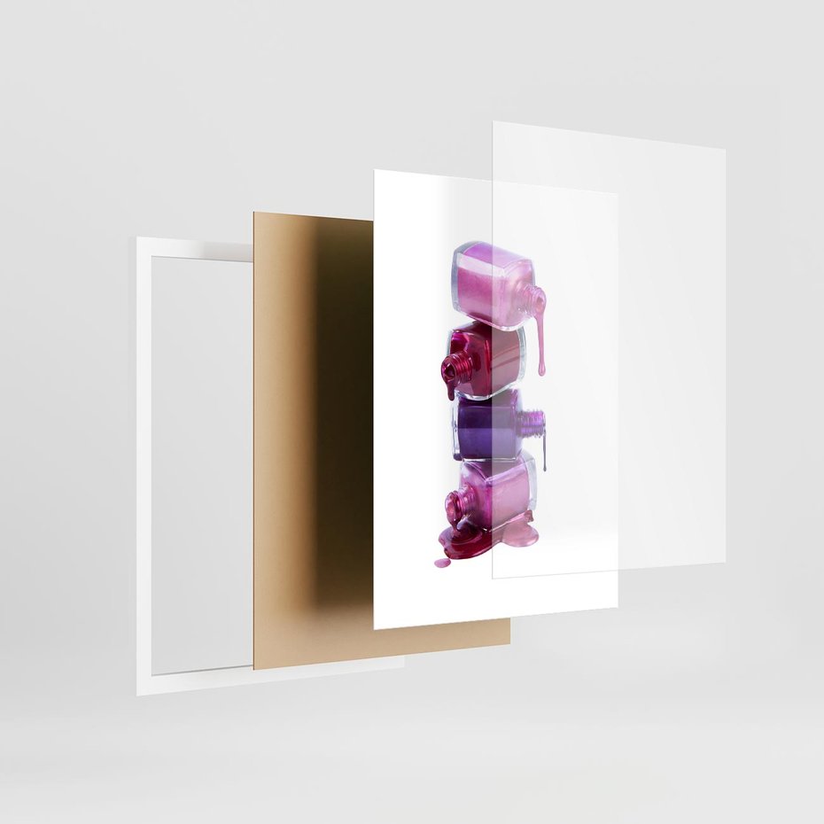 Plakat w ramie 50x70 - Kolorowe Paznokcie - lakiery, do paznokci - rama biała