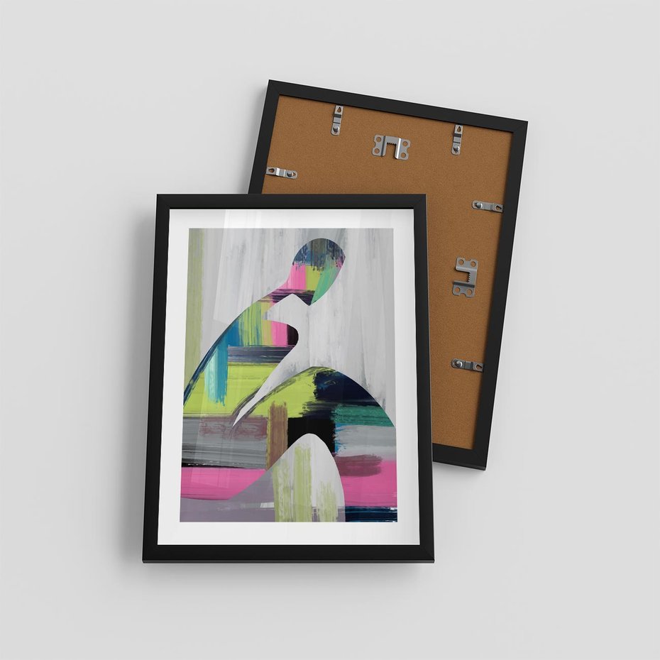 Plakat w ramie 30x40 - Impulsy Marzeń - abstrakcyjna sztuka, nowoczesny obraz - rama czarna