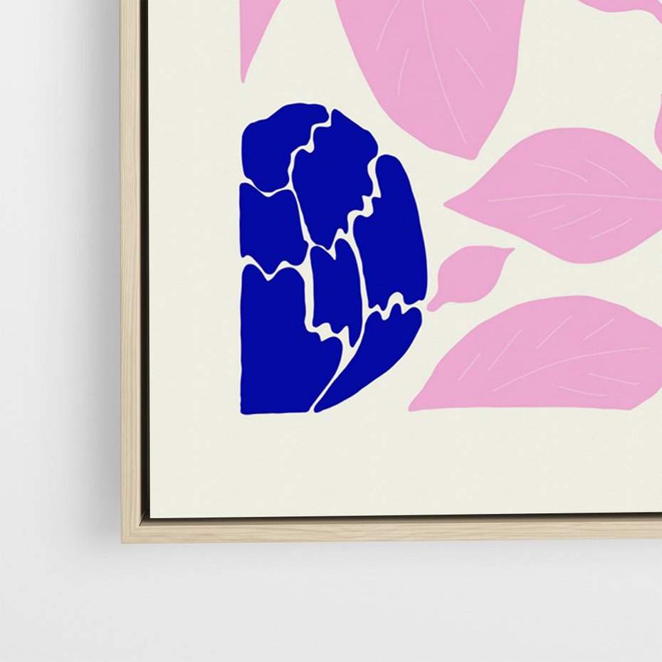 Obraz w ramie 70x100 - Impresje deszczu - nowoczesna kompozycja, kwiaty - rama drewno