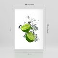 Plakat w ramie 50x70 - Kwaskowata moc limonki i cytryny - limonka, cytryna - rama biała