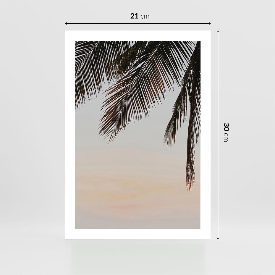 Plakat bez ramy 21x30 - Tropikalna Harmonia - palmy na tle nieba