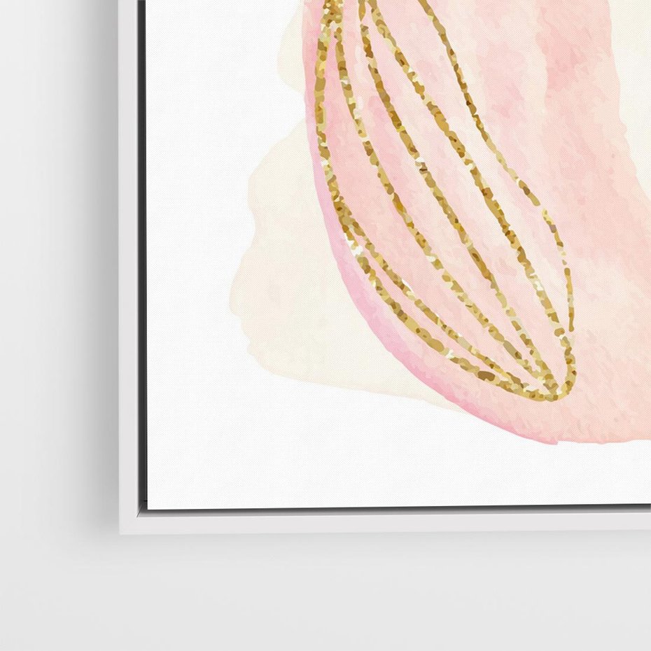 Obraz w ramie 80x80 - Impresje Przenikających Form - abstrakcyjne akwarelowe plamy, minimalizm - rama biała