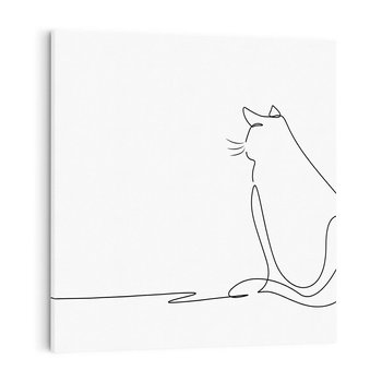 Obraz na płótnie 50x50 - Koci Szkic - szkic, line art