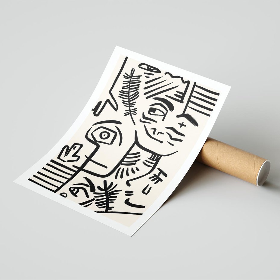 Plakat bez ramy 40x50 - Ekspresyjne Odbicia Współczesności - abstrakcyjna grafika, minimalizm