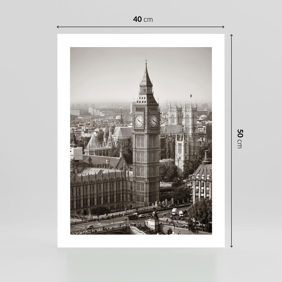 Plakat bez ramy 40x50 - Magiczna esencja Londynu: Big Ben i miasto - Big Ben, Londyn