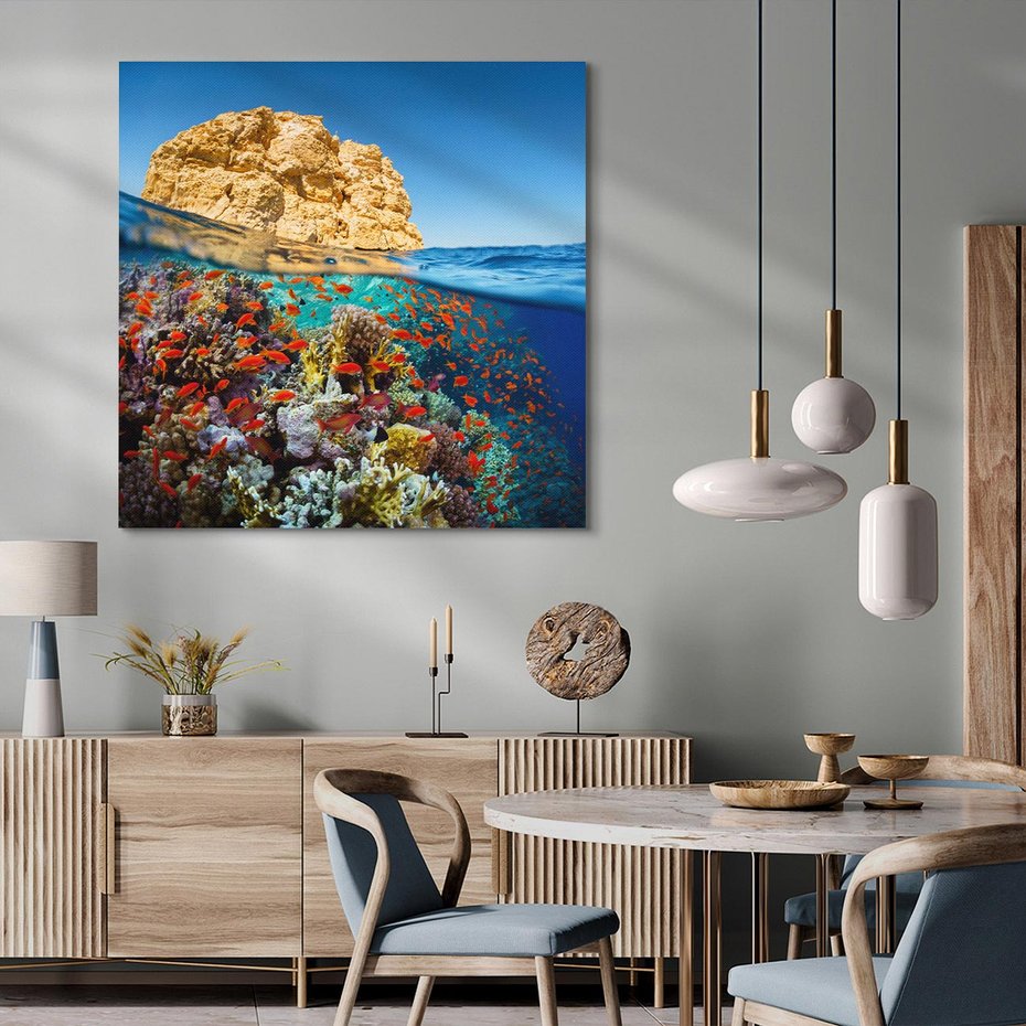 Obraz na płótnie 50x50 - Rafa koralowa w oceanie - rafa, koralowa