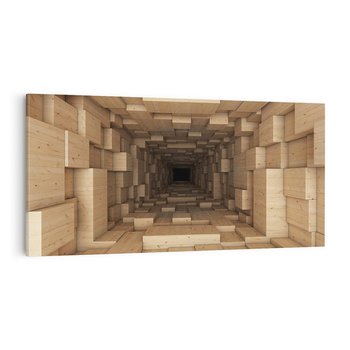 Obraz na płótnie 100x50 - Abstrakcyjny 3D tunel: Podróż w głębię - 3D, tunel