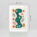 Plakat w ramie 50x70 - Wewnętrzne Spektrum - abstrakcyjne formy, dominujący kolor zielony - rama biała