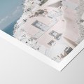 Plakat bez ramy 30x40 - Śródziemnomorski Urok - zdjęcie Santorini, białe budynki