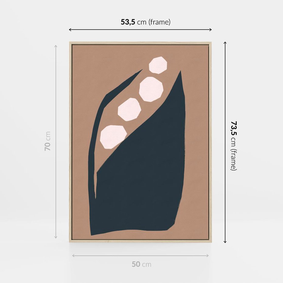 Obraz w ramie 50x70 - Wnętrza Boho Serca - abstrakcyjny obraz, plakat - rama drewno