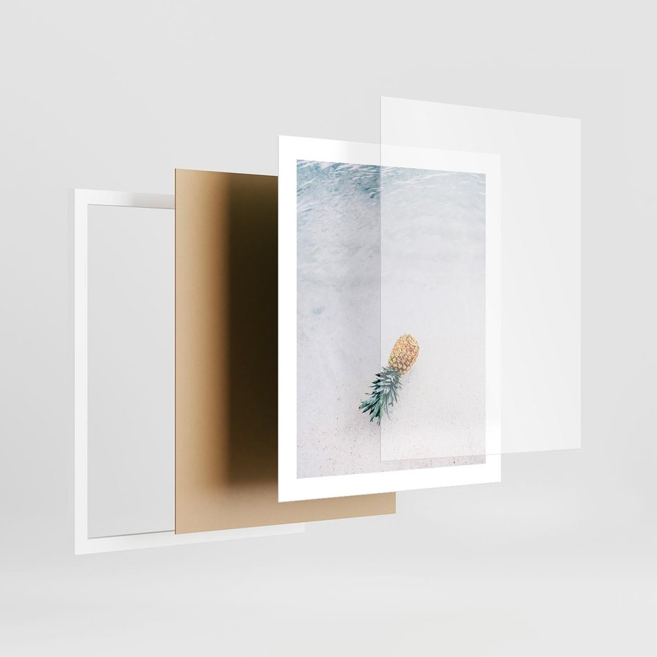 Plakat w ramie 40x50 - Smak Tropików - morze, plaża - rama biała