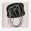 Obraz w ramie 50x50 - Abstrakcyjne Harmonie - abstrakcyjne szkicowane linie, minimalizm - rama biała