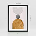 Plakat w ramie 30x40 - Złote Półkole w Sztuce Geometrii - grafika, złote półkole - rama czarna