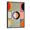 Obraz w ramie 50x70 - Taniec Kształtów Emocji - abstrakcyjne geometryczne kształty, olejny obraz - rama czarna