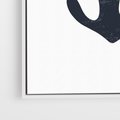 Obraz w ramie 50x70 - Granatowa Odsłona - minimalistyczna nowczesna grafika, styl matisse - rama biała