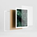 Plakat w ramie 40x50 - Liście Bananowca - minimalizm, zielone liście bananowca - rama biała