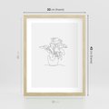 Plakat w ramie 30x40 - Rozkwitające Formy - szkic, minimalizm - rama drewno